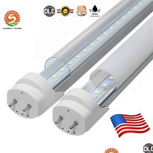 Led Tubes Us Stock 4Ft 1.2M T8 Tube Lights High Super Bright 22W Warm / Cool White Fluorescent Bbs Ac 85265V Drop Delivery Lighting Dhta7