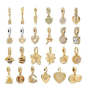 925 Pounds Silver New Fashion Charm Original Round Beads, Gold Love Style Castle Queen Bee Pendant DIY Accessories, Compatible Pandora Bracelet, Beads