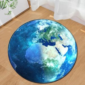 Carpets EHOMEBUY Modern Carpet Round Earth Green Blue Home El Floor Decoration Bedroom Living Room Foot Pads Rugs