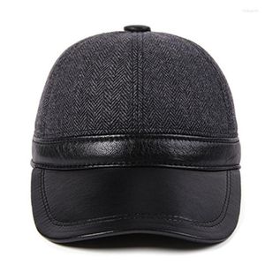 Kulkapslar justerbar storlek män varma öronmuffar hattar bomulls fårskinn baseball vinter mäns äkta läderhatt ben snapback cap cap