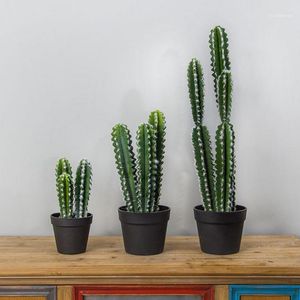 Flores decorativas grinaldas artificiais pêra espinhosa suculentas cactus plantas verdes bolas falsas decoração de mesa em casa paisagem deserta 1 p