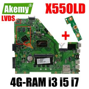 Moderkort Akemy X550LD Laptop Motherboard för ASUS X550L X550LD X550LC X550LN X550LB Original Mainboard 4Gram I3 i5 2G Grafikkort