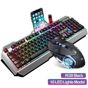 Combos Multimedia Keyboard and Mouse Combo Gaming Wired Mechanical Felling Keyboard 2000dpi Mouse Gamer Set for Pc Computer