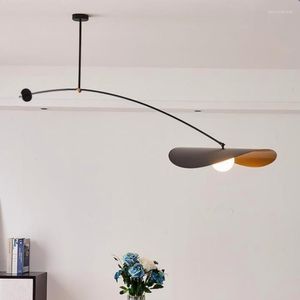 Lampade a sospensione Nordic Creative LED Braccio lungo Cappello Lampadario Bar Camera da letto Soggiorno Studio Regolabile semplice Home Decor Lampada a sospensione