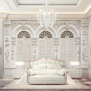Wallpapers Custom Po European Luxurious White Pattern Wall Papers For Walls 3D Living Room Background Home Decor Flower Mural