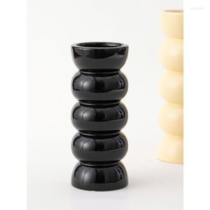 Vasos Tingke Korean Ins estilo Donut Cerâmica Decoração de vaso nórdico Modern Home Living Sala Desktop Crafts Ornamentos