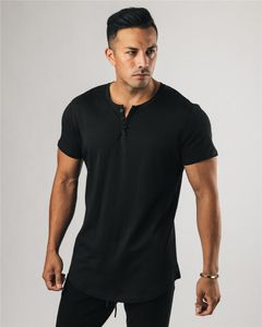 Menina de pista masculina Plain Fashion Roupas Camiseta de fitness Os homens estendem longas camisetas de verão Ginásio curto Manga curta Camise