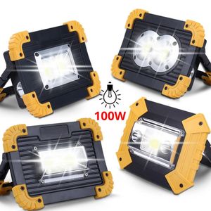 100W 휴대용 USB 충전식 코브 LED 손전등 미니 텐트 조명 캠핑 랜턴 낚시 조명 야외 작업 수리 조명