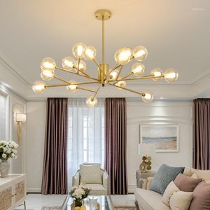 Chandeliers Modern LED Chandelier Lighting For Dinning Living Room Foyer Bedroom Gold Black Bulb Hanging Lamp Iron Fixtures