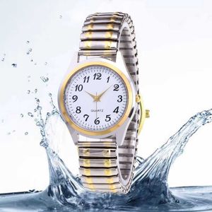 Men's women's couple's wristbands stainless steel alloy lovers business quartz door rings elastic watch straps G230529