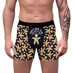 Mutande Boxer natalizi da uomo Slip intimo natalizio Pantaloncini boxer novità stampati in 3D Mutandine morbide Boxer maschili sexy