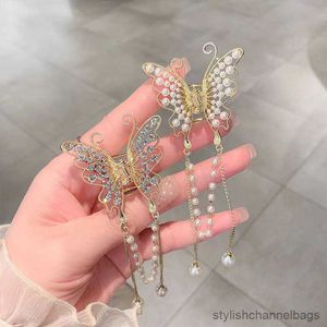 Altro New Butterfly Pearl Nappa Hair Claw Women Shiny Hairpin Hair Clip Grils Shark Clips Hairpin Hair