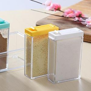 Storage Bottles 41XB Set Of 6 Transparent Spice Jar Salt And Pepper Seasoning Box With Lid Tray Kitchen Condiment Container For