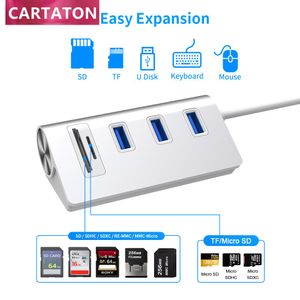 Hubs Cartaton OTG Aluminum 5 in 1 Hub USB 3.0 Transflash Secure Digital Memory Card Reader USB Hub 3.0