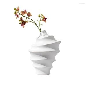 Vases Simple White Minimalist Ceramic Vase Abstract Soft Decoration Home Ornament Sales Office