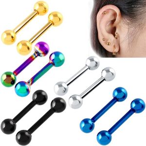 Ohrstecker 5PCS Stahl Nasenring Mode Punk Barbell Männer mit Kugel Piercing Knorpel Ohrring Frauen Septum