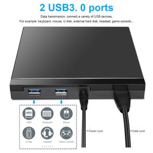 Antriebs Deepfox USB 3.0 externer CD/DVD -optischer Laufwerk CD/DVD -Player DVD -Brenner mit USB 3.0 -Ports -Kartenleser für PC -Laptop