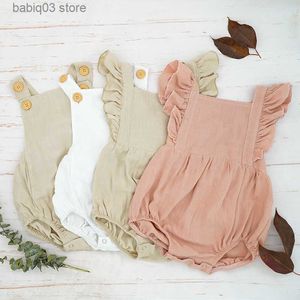 Rompers 2020 New Baby Clothes Summer Fashion Toddler Baby Girl Boy Romper Linen Playsuit High Quality Newborn Infant Jumpsuit Photo Prop T230529