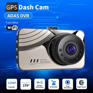 Car DVR WiFi Full HD 1080P Dash Cam Vista posteriore Videocamera per veicoli Videoregistratore Visione notturna Auto Dashcam 3 in 1 GPS Logger D906