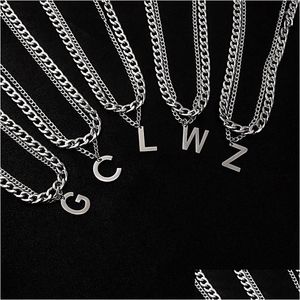 Pendant Necklaces Punk Hip Hop Letter Necklace Stainless Steel Twist Chain Word Charms Choker Jewelry Party Gifts For Women Girls Dr Dhrus