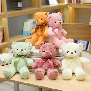 Urso de pelúcia de 30 cm com coração besteira marrom besteira de pelúcia de pelúcia para o dia dos namorados urso macio pluxus brinquedo de urso de urso presente para namorada criança