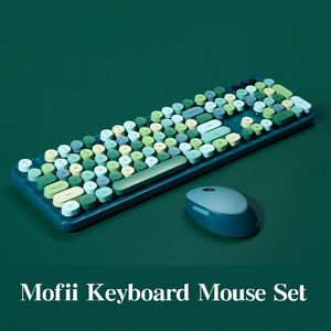 COMBOS 104 KEY MOFII Sweet Tangentboard Mouse Combo 2.4G Wireless 1600DPI Gamer Keyboard Kit för PC Laptop Tablet Tastier Game Accessories