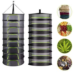 Other Home Storage Organization 246 Layers Drying Net for Herbs Hanging Basket Folding Dry Rack Herb Dryer Bag Mesh For Flower Buds Plants Organize 230529