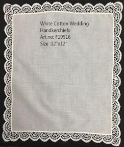Set di 12 fazzoletti da sposa alla moda bianchi 100 fazzoletti di cotone con bordi in pizzo vintage ricamati Fazzoletto da donna 12 x245y1563497