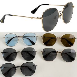 Овальные дизайнерские женские солнцезащитные очки GG0415SK Металлическая рама оборудование солнцезащитные очки бизнес -модные знакомства очки