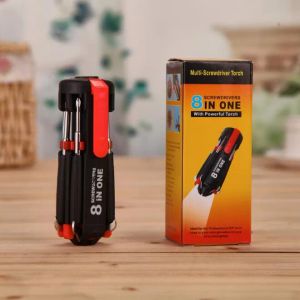 Multi-Screwdriver Torch 8 in 1 Screwdrivers with 6 LED Powerful Torch Tools Light up Flashlight Screw Driver Home Repair Tools