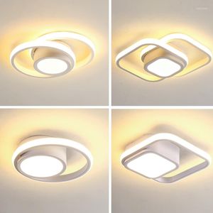 Taklampor moderna LED -lampor 2 ringar Creative Design Lamp inomhusbelysningsarmaturer i hallbalkong Aisle Office Luster