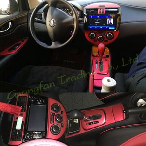 Per Nissan TIIDA 2011-2015 Auto-Styling 3D/5D In Fibra di Carbonio Car Interior Center Console Cambiamento di Colore Stampaggio Decalcomanie