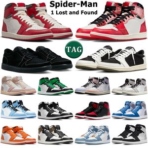 1 low Olive basketball shoes men women 1s Spider Verse Black Phantom Lost and Found Lucky Green True Blue Patent Bred Skyline mens trainers outdoor sports sneakers