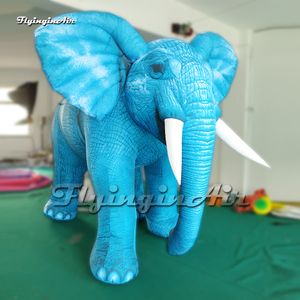 Amazing Large Blue Inflatable Elephant Model Artistic Animal Mascot Balloon For Park And Zoo Decoration