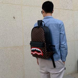 Fabrikgroßhandel Männer Umhängetaschen 6 Farben einfacher karierter Rucksack wasserdichter Druck Mode Handtasche Straßentrend Kontrast Leder Computertasche