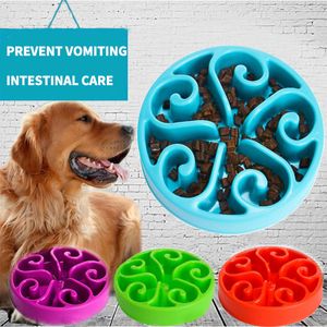 Dog Bowl Dog Slow Food Bowl Pet Anti-Kokande skål Pomeranian Golden Retriever Dog Rice Bowl