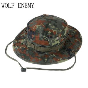 Cappelli da esterno Arrivo Boonie Hat Highlander Color Patchwork Style Tactical Round Hat Men Cotton Cap 230526