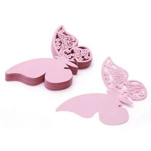 Party Decoration Table Mark Name Paper Laser Cut Cards Butterfly Shape Wine Glass Place Card For Wedding A0529