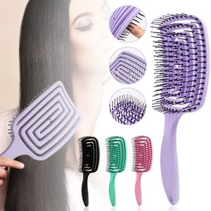 Meninas cabelo couro cabeludo massagem pente escova de cabelo cerdas de náilon feminino molhado encaracolado desembaraçar escova de cabelo para salão de cabeleireiro ferramentas de estilo