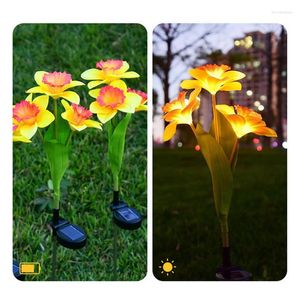 2Pcs LED Sola RFflower Lights Outdoor Prato Light IP65 Impermeabile Pathway Yard Wedding Holiday Garden Decoration Flowers Lamp