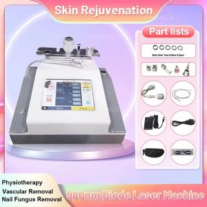 Salão de beleza multifuncional 5 em 1 equipamento rf diodo laser 980 nm remoção de veias aranha remoção vascular tratamento de fungos nas unhas