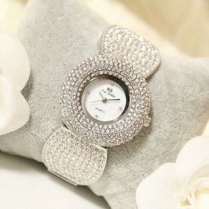 Montre Femme Brand All Diamond Silver Elegant Quartz Women's Watch G230529