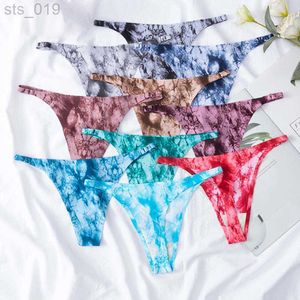 Briefs Panties Ice Silk Seamless Underwear Women Sexy Low Waist Thong Printed Panties T Pants Cotton Crotch Briefs J230530