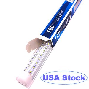 V-Shaped 4Ft 5Ft 8Ft Cooler Door Led Tubes T8 Integrated Double Sides Led Lights Clear Cover 85-265V Fluorescent Lamp Replacement Garage usastar