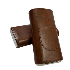 Dubbel Ended Hardware Cigar Case Holder With Cigar Clipper Cedar Wood Humidor Minimalisty Portable Personality Holster