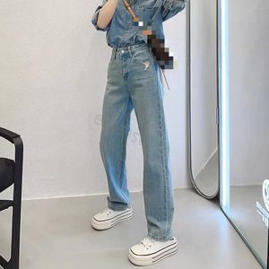 Lässige Jeans für Damen, schmale Hose mit Logo, Reißverschluss, Knopfdekoration, bequeme, atmungsaktive Hose, Outdoor-Bekleidung, ich liebe weibliche Jeans-Denims