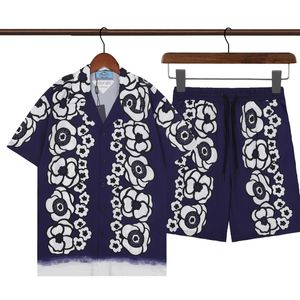 Camisas de grife de luxo 2022 camisas masculinas com estampa de tigre de flor botão casual manga curta camisa havaiana ternos verão praia camisas de vestido de grife