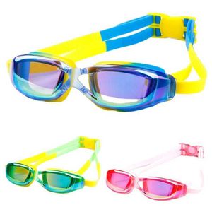 Goggles 2022 Kids Professional Swimsuit Goggs Swim Shurt UV Baddräkt Glasögon Ektric Waterproof Silicone Swimming Children's Glasses AA230530