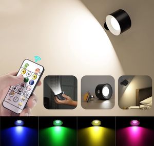 Applique da parete a LED, lampada da parete dimmerabile a 24 LED ricaricabile, telecomando, sfera magnetica Rotazione a 360 ° Applique da parete per camera da letto Armadio luce notturna USB