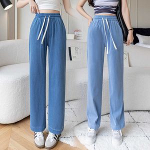 Pantaloni larghi in seta estiva a gamba larga larghi nuovi pantaloni outwear Pantaloni casual da donna sottili